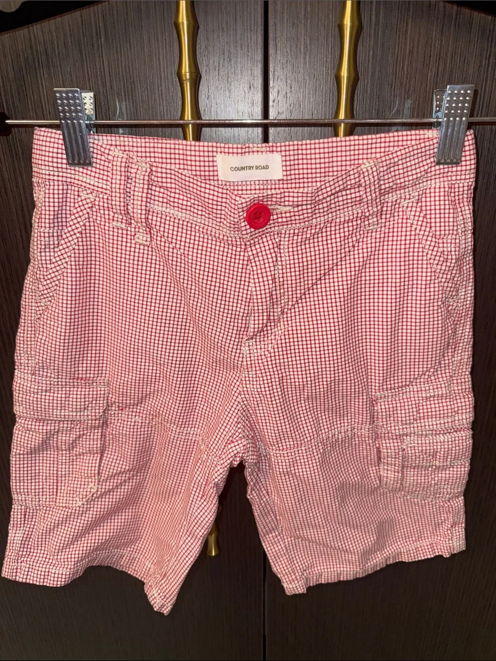 Country Road Red Gingham Cargo Shorts